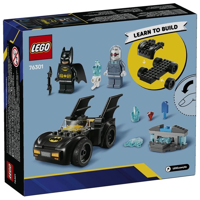 LEGO DC Batman e Batmobile Contro Mr. Freeze - Macchina Giocattolo del Supereroe con 2 Minifigure Accessori e Starter Brick per l'Auto Giochi per Bambini e Bambine da 4 Anni in su Idea Regalo 76301