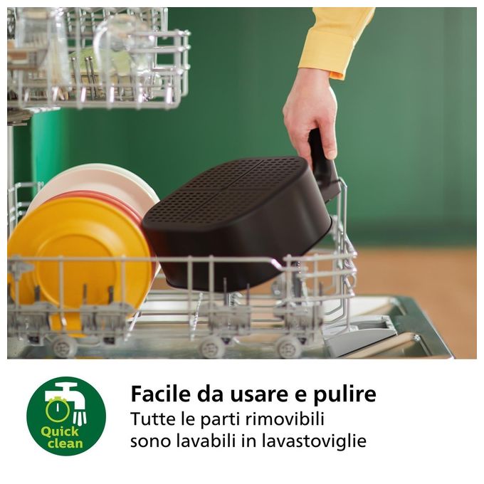 Philips HD9252-90 Serie 3000 Friggitrice ad Aria 4,1 Litri 1400W Tecnologia Rapid Air Nero