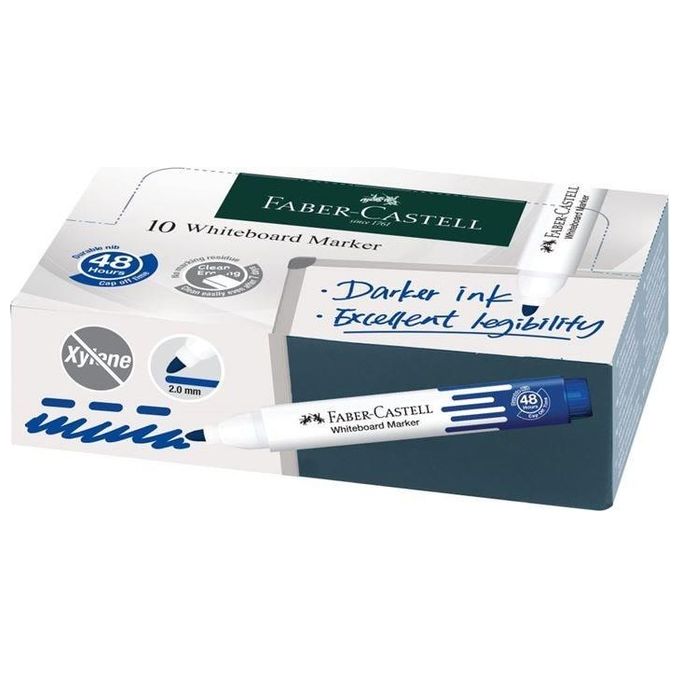 Faber Castell Confezione 10 Marker per Lavagna Blu