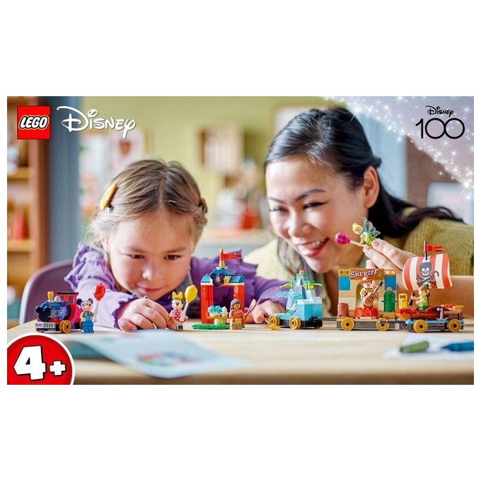 LEGO Disney 43212 Treno delle Celebrazioni Disney 100° Anniversario con Carri Giocattolo e Figure di Topolino e Minnie