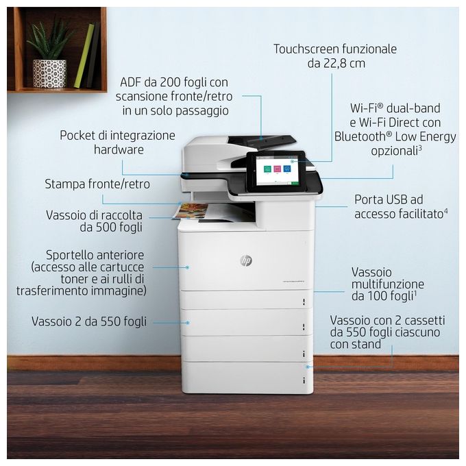 HP Color LaserJet Enterprise MFP M776dn Stampante Multifunzione Laser 46ppm 1200x1200 DPI A3