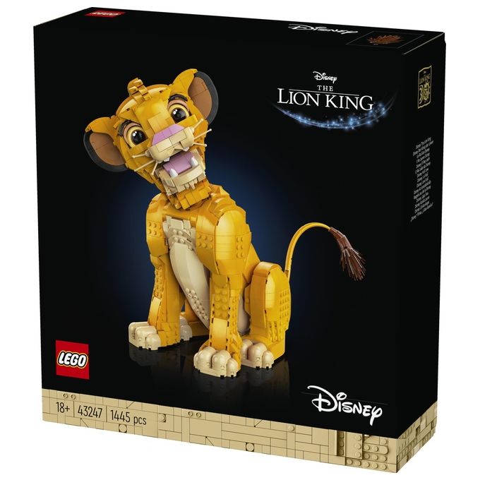 LEGO 43247 Disney Classic Set da Costruzione per Adulti Giovane Simba Re Leone 1445 Pezzi con Testa Mobile per Diverse Pose App LEGO Builder Compatibile colore Multicolore