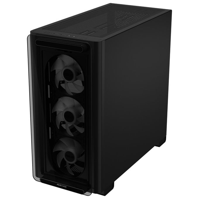 ASUS A23 PLUS TG ARGB BLACK Case Micro-ATX Supporto per Schede Madri con Connettori Nascosti Radiatori da 360 mm e Schede Grafiche da 380 mm 4 Ventole ARGB Preinstallate Nero