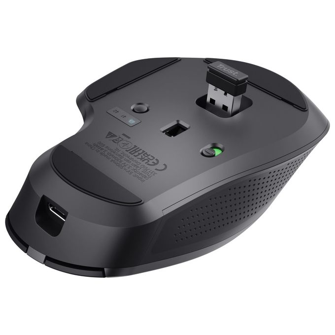 Trust Ozaa Mouse Mano destra RF senza fili  Bluetooth Ottico 3200 DPI Nero