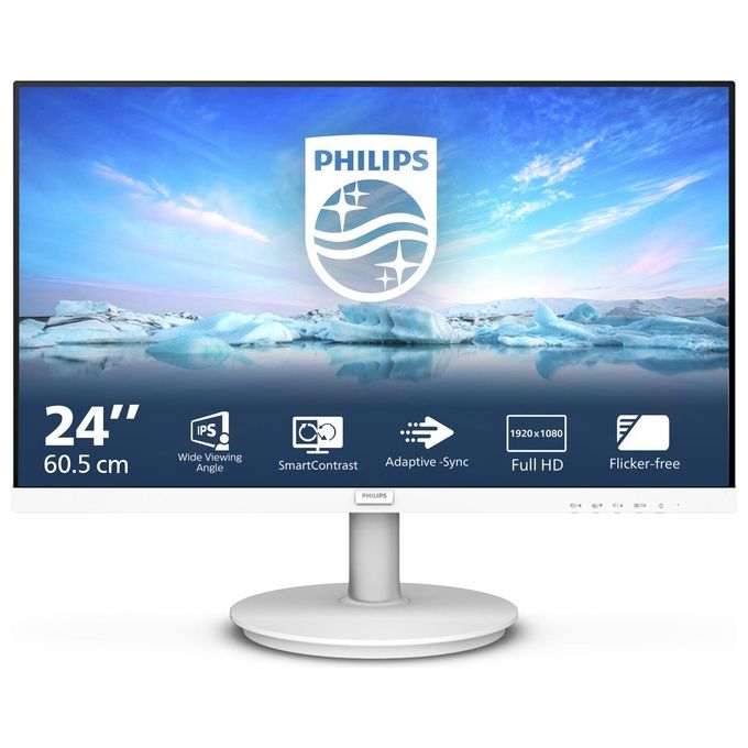Philips V Line 241V8AW-00 LED Display 23.8'' 1920x1080 Pixel Full HD LCD Bianco