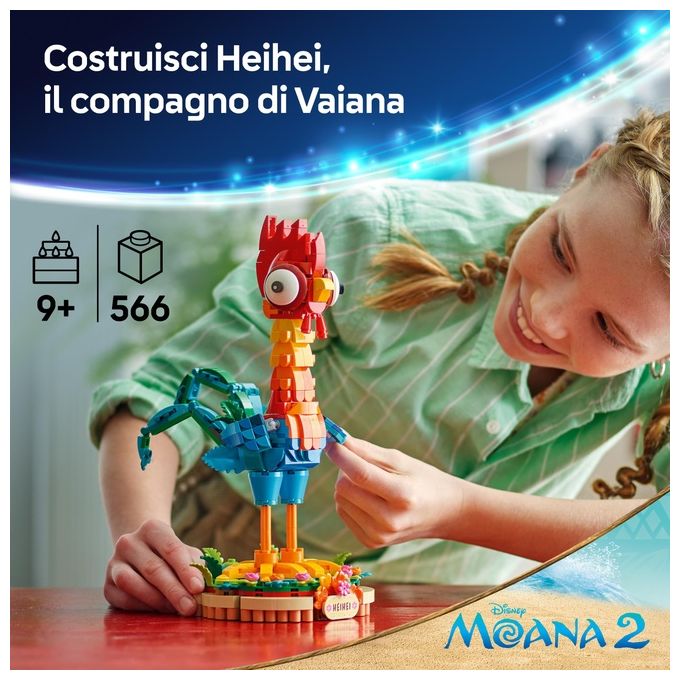LEGO Heihei ǀ Disney dal Film Vaiana 2 Modello di Animale da Costruire con Parti Snodabili e Espositore Giochi per Bambini e Bambine da 9 Anni in su Idea Regalo di Compleanno da Collezione 43272
