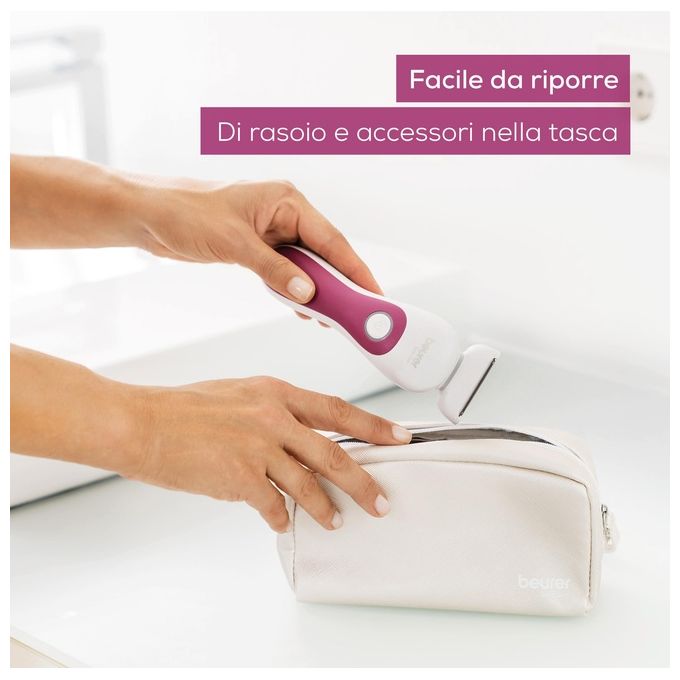 Beurer HL 36 Rasoio WeteDry Utilizzabile Anche Sotto la Doccia con Luce LED e Accessori Peeling