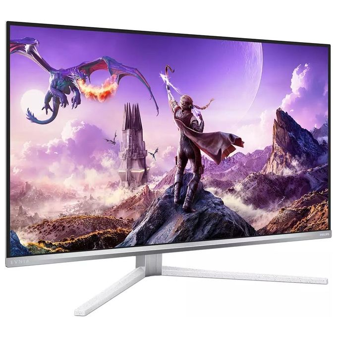 Philips Evnia 32M2N8900 Monitor da gioco OLED UHD da 32'' 240 Hz 003 ms HDR400 FreeSync Prem. Pro G-Sync comp. (3840x2160 2x HDMI 2.1 1x DP 1.4 1x USB-C (65 W PD) hub USB) bianco