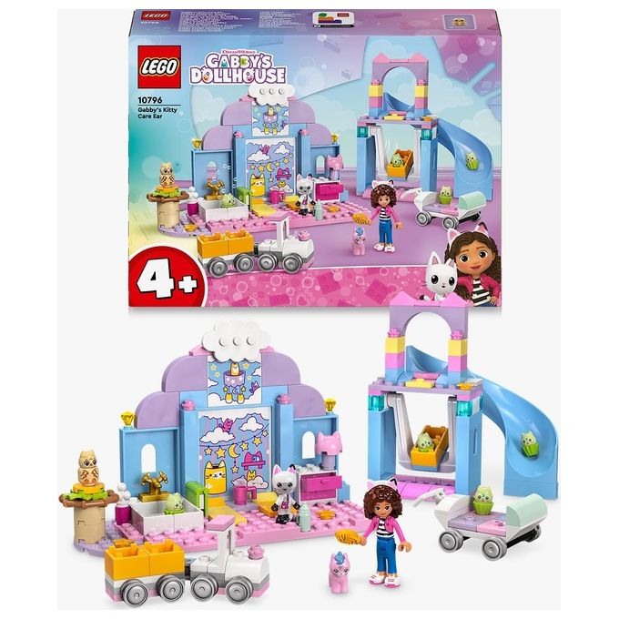 LEGO 10796 LEGO Gabby's Dollhouse Asilo Gatto-Orecchio di Gabby Set da Costruzione con Personaggi Animali e Accessori 165 Pezzi colore Multicolore