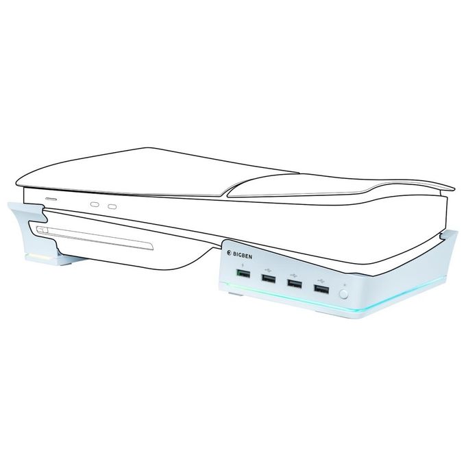 Big Ben Supporto Console per PlayStation 5 Base Orizzontale con Hub Usb