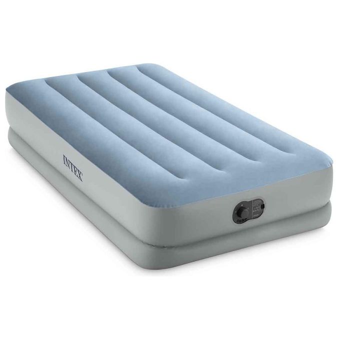 Intex 64157 Dura-Beam Mid-Rise Comfort Materasso Gonfiabile Singolo 99x191x36 cm Pompa USB Fiber-Tech 136 Kg colore Azzurro