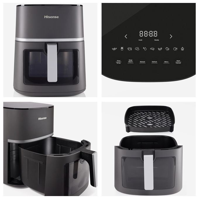 Hisense HAF1900D - Friggitrice ad aria 7 L, potenza 1800 W, programmi preimpostati, display digitale, tecnologia di cottura ad aria calda, colore Nero