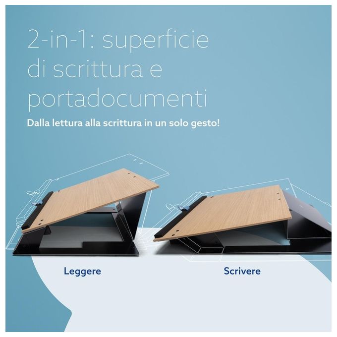R-Go Tools RGORIDOOW Porta Documenti Alluminio Quercia Nero-Marrone