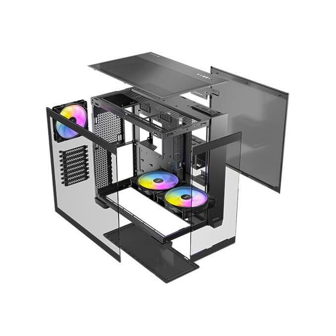 Antec C8 Argb 2 Ventole Tqr da 160 Mm e 1 Tq 140 Mm Argb Pwm Incluse Layout a Doppia Camera Tipo C Supporto Radiatore da 360 Mm Pannelli Frontali e Laterali Tg Senza Cuciture Compatibile Rtx 40