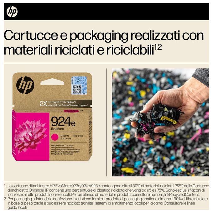 HP Cartuccia di Inchiostro Magenta Originale 924E EvoMore