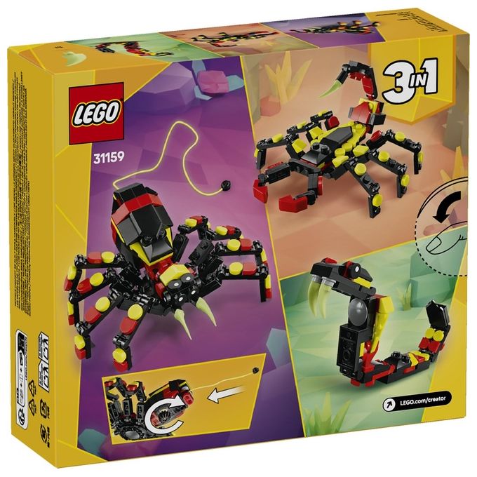 LEGO Set Animali Selvatici 31159 Ragno Trasformista Creator 3 in 1 Modellismo Creativo e Divertente per Appassionati di Costruzioni