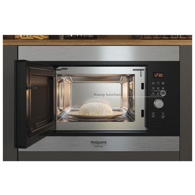 Hotpoint MF20G IX HA Microonde con Grill Capacita' 20 Litri Potenza 800W Apertura con pulsante a bandiera Auto Cook Scongelamento Nero-Acciaio Inox