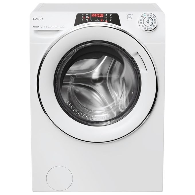 Candy RO1486DWMCT-1-S RapidÓ Lavatrice Carica Frontale 8 Kg 1400 rpm Classe A Inverter Vapore Wi-Fi (85x60x53 cm) colore Bianco