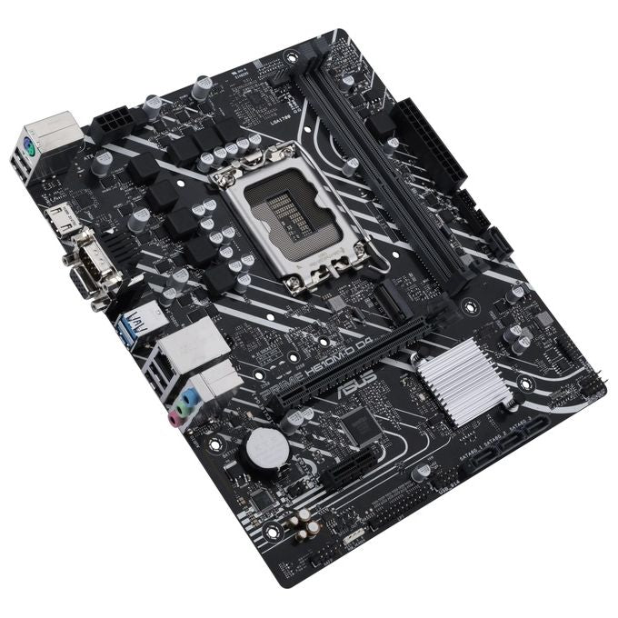 ASUS PRIME H610M-D D4 Scheda Madre mATX, Intel H610, LGA1700, DDR4, PCI 4.0, Realtek 1Gb Ethernet, Realtek 7.1 Surround, 1xM.2, 4xSATA 6GB-s, USB 3.2 Gen 1, Armoury Crate, Nero