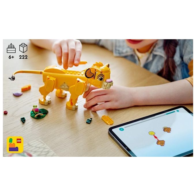 LEGO Disney Simba il Cucciolo del Re Leone Giochi di Fantasia per Bambini e Bambine da 6 Anni Personaggio Giocattolo Costruibile con Parti Snodabili dal Film d'Animazione Idea Regalo 43243