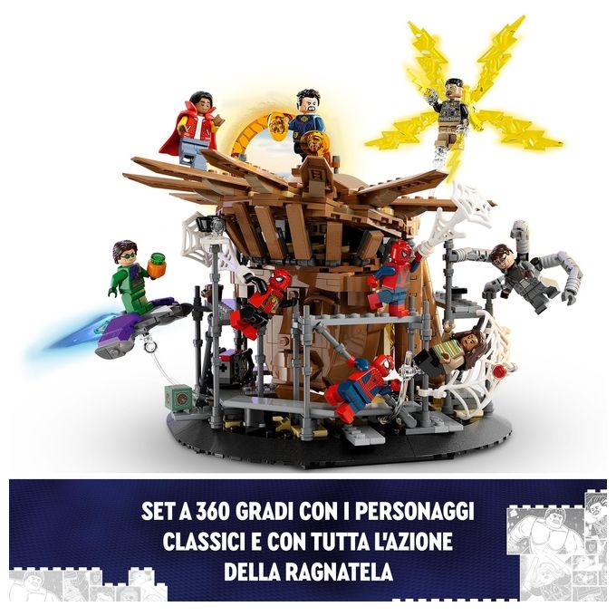 LEGO Marvel 76261 La Battaglia Finale di Spider-Man, Ricrea la Scena di Spider-Man: No Way Home con 3 Minifigure di Peter Parker