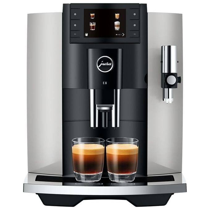 JURA E8 Platinum Macchina da caffe' automatica 19 L 15 bar 1450 W 17 specialita' macinacaffe' P.A.G.2 display da 35'' sistema cappuccino Platino