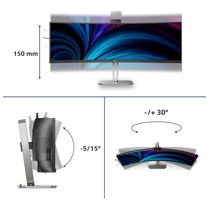 Philips 5000 Series 49B2U5900CH-00 Led Display 48.8'' 5120 x1440 Pixel Dual Qhd Lcd Nero