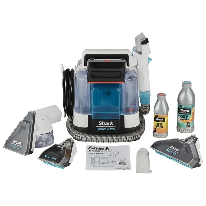 Shark StainStriker PX200EUT, smacchiatore portatile, 450 W, doppia soluzione detergente, tappeti e tappezzeria, animali domestici, 1,25 L