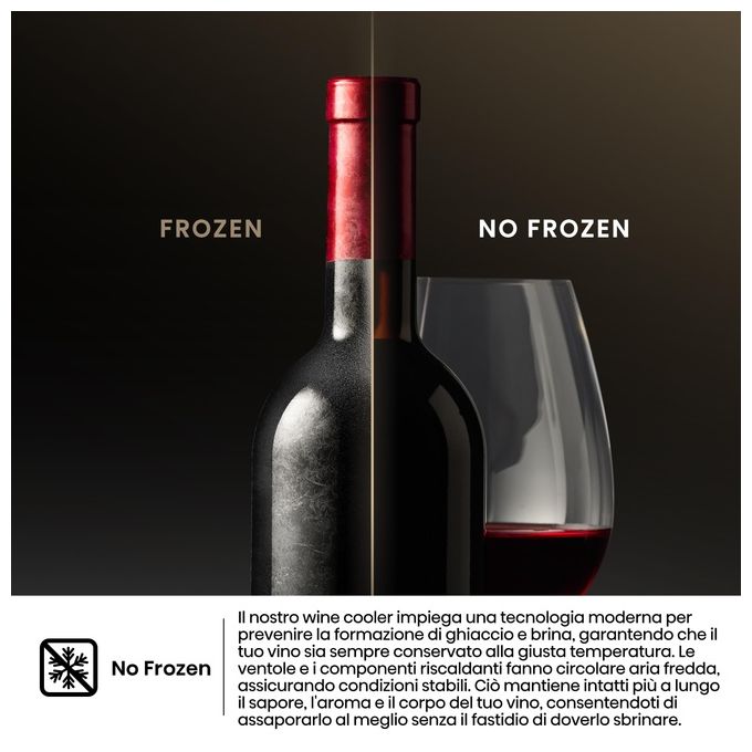 Hisense RW3N230GELF Cantinetta Vino 108 Bottiglie Classe F Temperatura 5 20 °C Ripiani in Legno colore Nero
