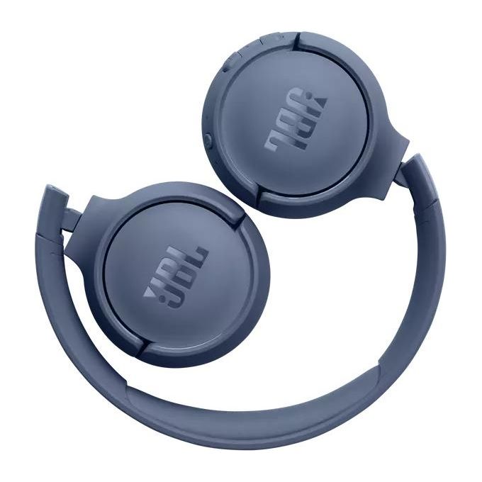 JBL Tune 520BT Cuffie On-Ear Bluetooth Wireless Pieghevoli e Leggere Microfono e Comandi su Padiglione con Voice Aware JBL Pure Bass Connessione Multipoint fino a 57 ore di Autonomia Blu