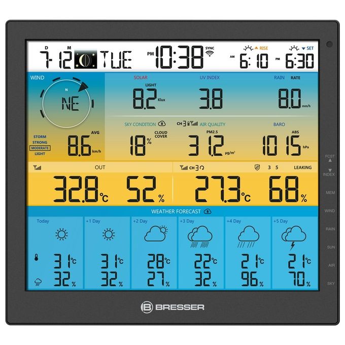 Bresser Stazione Meteo 7-in-1 Solar 6 Giorni 4cast Pro SF