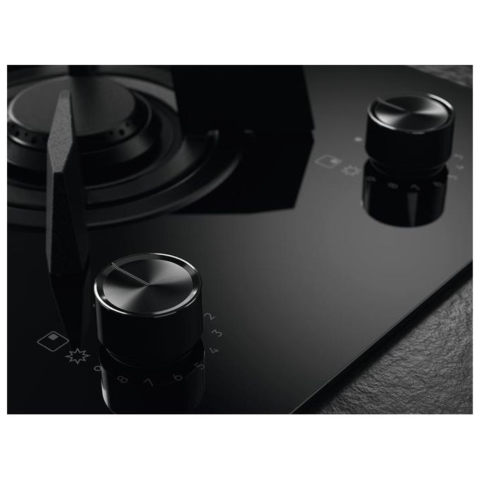 AEG HDB95623NB Piano Cottura a Gas + Induzione in Vetroceramica 2 Fuochi a Gas Griglie in Ghisa 3 Zone Cottura a Induzione Slider Touch Funzione Stop+Go StepPower 90 cm Nero