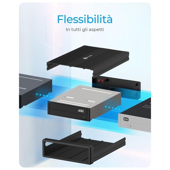 ICY BOX Case Esterno per DVD-Blue Ray SATA da 5.25'' Nero