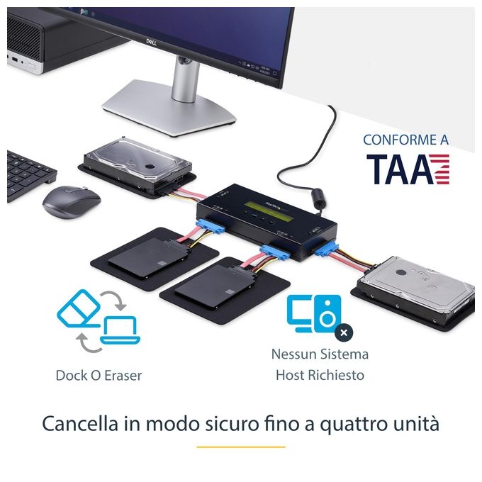 Startech Eraser per Hdd da 2,5'' o 3,5'' Drive Sata 4 Bay Standalone