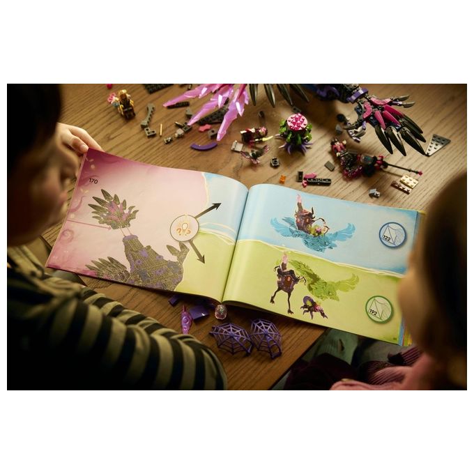 Lego Dreamzzz 2 in 1 Corvo di Mezzanotte della Mai-Strega, Giocattolo d'Avventura Trasformabile in Casa o Ragno, con 6 Personaggi