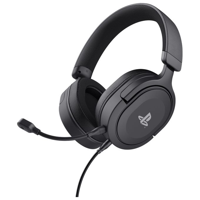Trust Gaming GXT 498 Forta Cuffie Ecosostenibile PS5 e PS4 con Licenza Ufficiale PlayStation 5 Over-Ear Cavo da 1.2mt Microfono Staccabile Jack Audio 3.5mm Nero