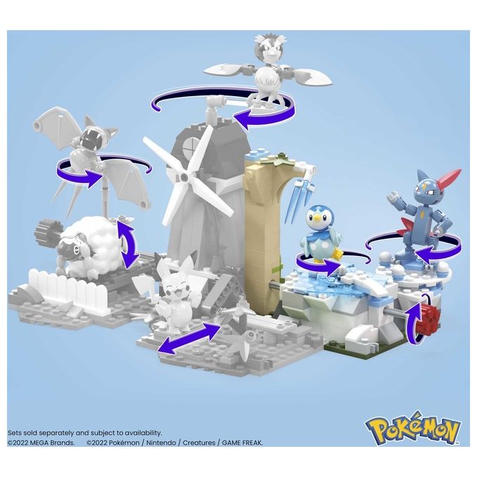 Mattel Mega Pokemon Divertimento sulla Neve per Piplup e Sneasel