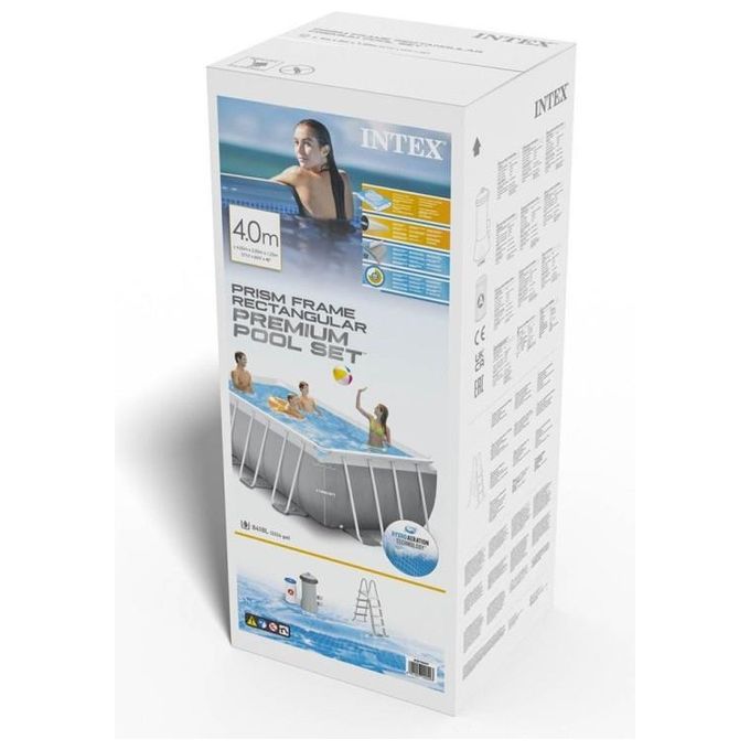 Intex 26790 Piscina Prisma Rettangolare 400x200x122cm Struttura Robusta con Accessori Inclusi per un Relax Perfetto
