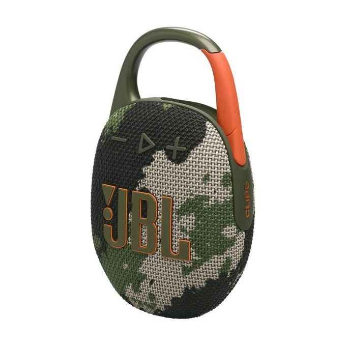 JBL Clip 5 Speaker Bluetooth Portatile Altoparlante Wireless Compatto Moschettone Integrato Waterproof e Resistente alla Polvere IP67 fino a 12 h di Autonomia App JBL Portable Mimetico