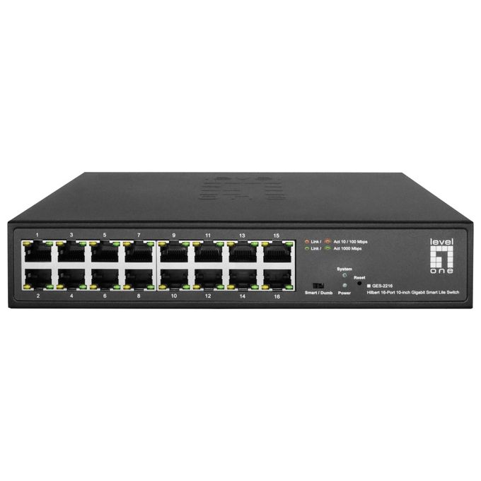 LevelOne GES-2216 Switch Hilbert 16-Porte Gigabit Smart Lite 10