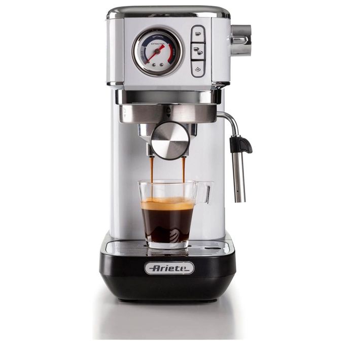 [ComeNuovo] Ariete 1381 Macchina da Caffe' con Manometro 1300W Capacita' 1.1 Litri 15 Bar di Pressione Silver