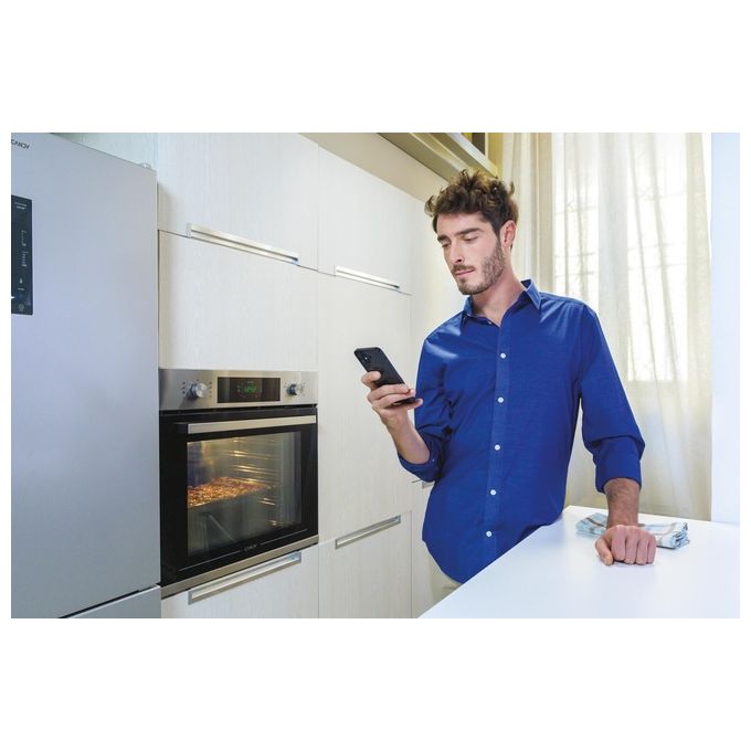 Candy FCT686X WIFI Forno Elettrico Ventilato a Incasso Capacita' 70 Litri Classe energetica A 9 funzioni Preco' Touch Fan assisted Acquactiva Castelletto Wifi 60 cm Inox