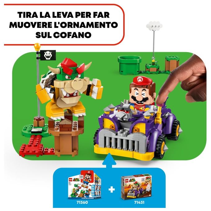 LEGO Super Mario 71431 Pack di Espansione Il Bolide di Bowser, Giochi Bambini 8+ Anni con Personaggio e Macchina Giocattolo