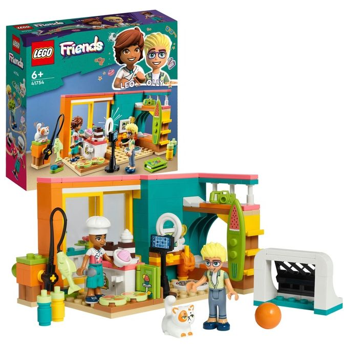 LEGO Friends 41754 La Cameretta di Leo, Set Camera da Letto a Tema Cucina e Video Making, Giochi per Bambini 6+ da Collezione