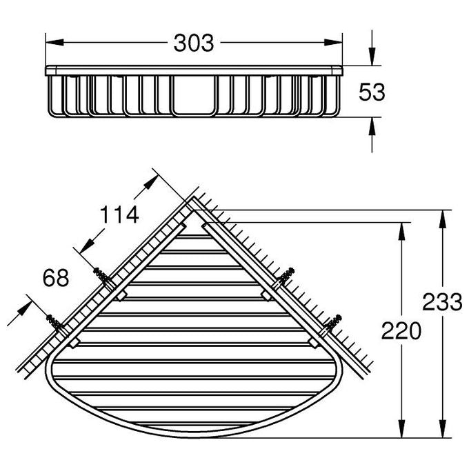 Grohe Porta Oggetti Box Doccia Angolare Cosmopolitan Cromo Lucido