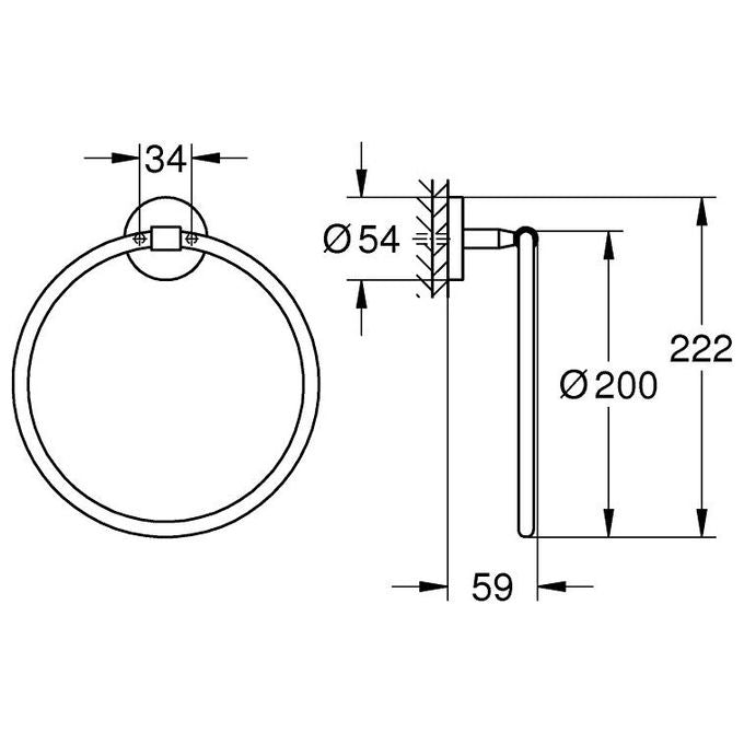 Grohe Porta Asciugamani da Parete Cosmopolitan Cromo Lucido