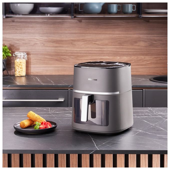 Hisense HAF1900D - Friggitrice ad aria 7 L, potenza 1800 W, programmi preimpostati, display digitale, tecnologia di cottura ad aria calda, colore Nero