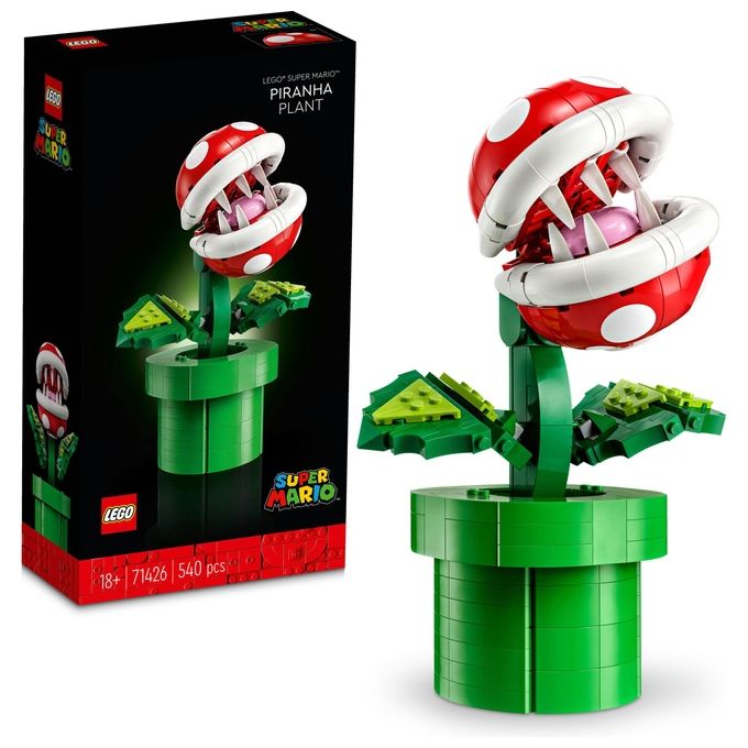 LEGO Super Mario 71426 Pianta Piranha, Personaggio Snodabile con Tubo e 2 Monete, Kit Modellismo per Adulti, Idea Regalo