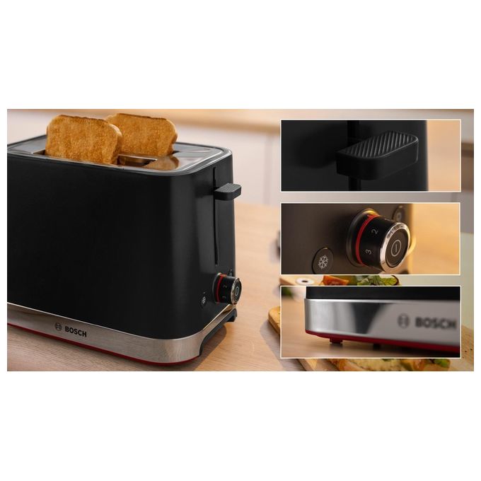 Bosch TAT4M223 Tostapane 950W Funzione Griglia Acciaio Inox-Nero