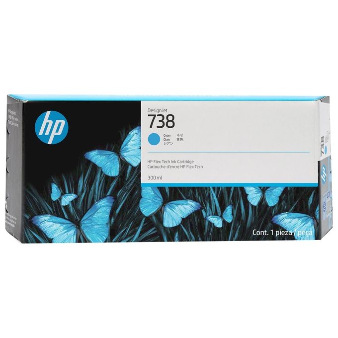 HP Cartuccia d'Inchiostro DesignJet 738 Ciano 300ml
